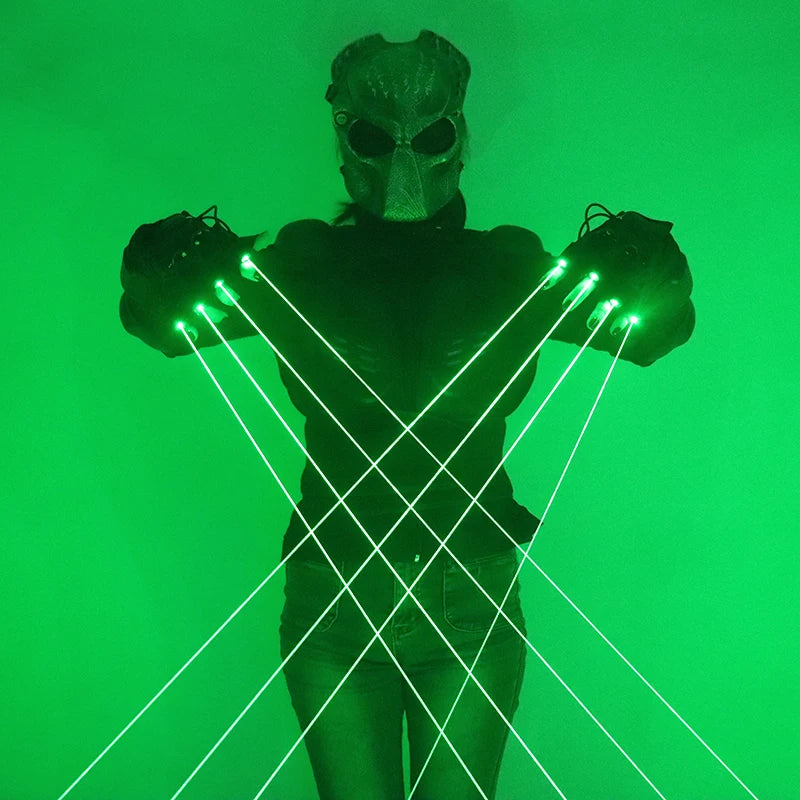 532Nm Green Laser Gloves Beam Flash Finger Single Point Big Beam Lazer Cannon LED Palm Luminous Gloves for DJ Club Party Show