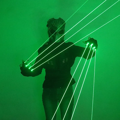 532Nm Green Laser Gloves Beam Flash Finger Single Point Big Beam Lazer Cannon LED Palm Luminous Gloves for DJ Club Party Show